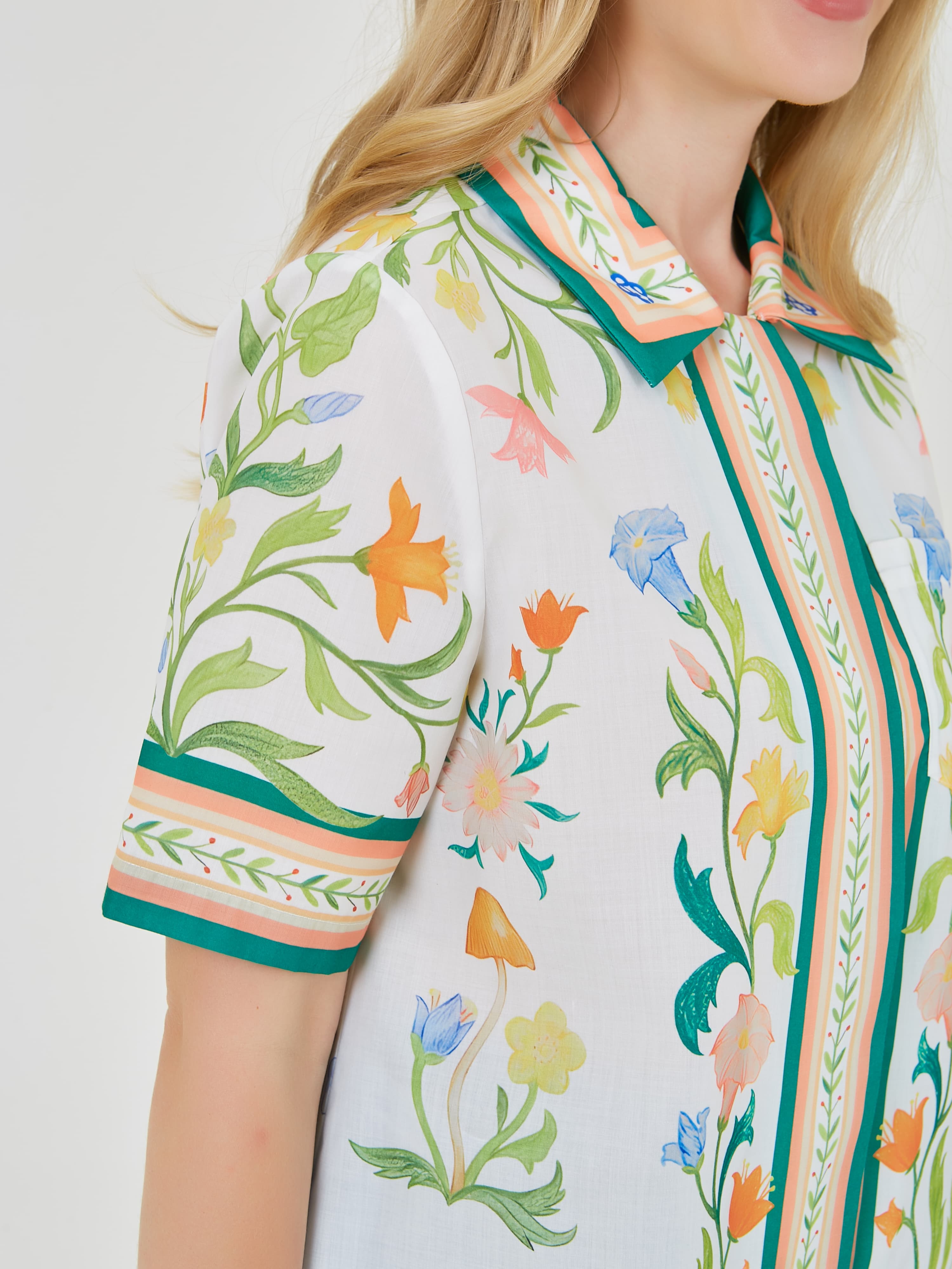 БЛУЗКА STERN с короткими рукавами и цветочным принтом