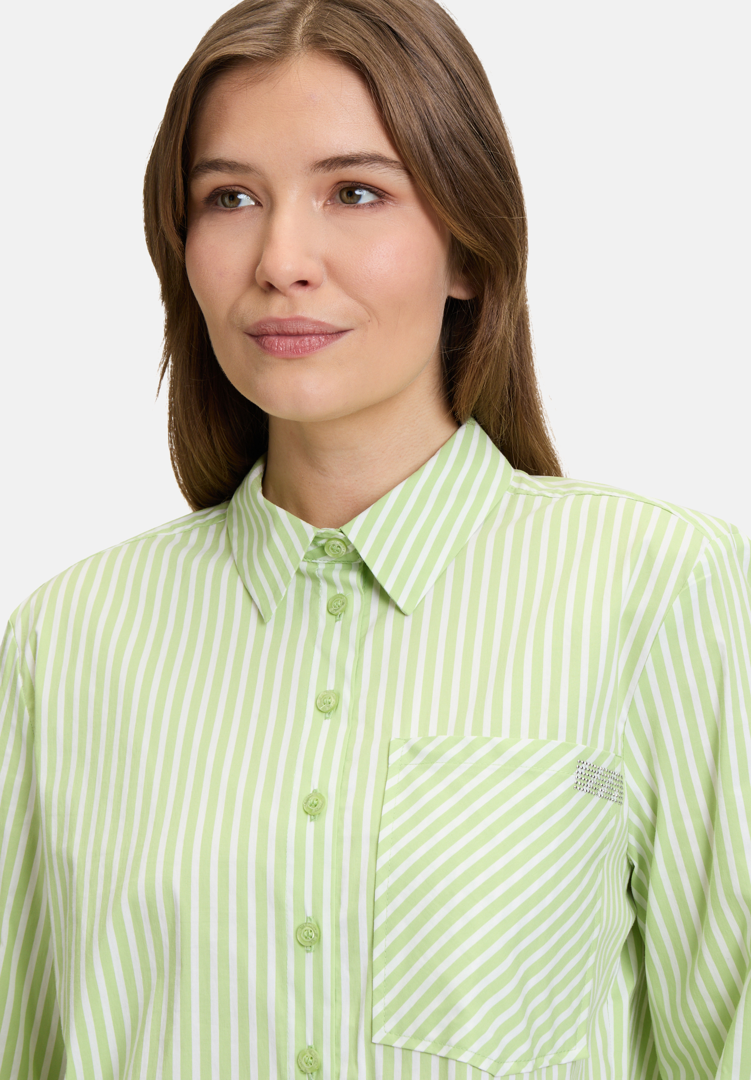 БЛУЗКА BETTY BARCLAY свободный крой с полосатым принтом и накладными карманами
