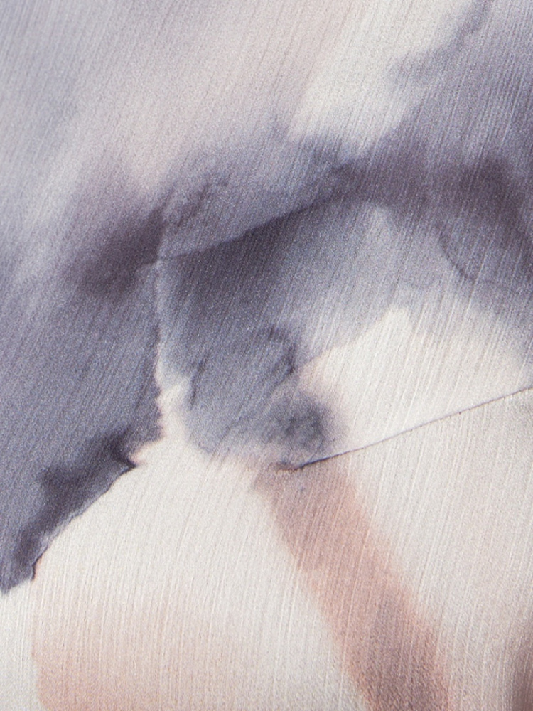 БЛУЗКА POMPA прямая с отложным воротником из атласной ткани